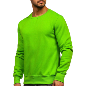 Pull à col rond boutonné unisexe vert, en coton 100 %, coupe classique, tricoté, décontracté, pour l'hiver - Product Image 1