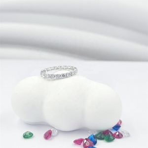 แหวนเพชรโมอิสสีเงินแท้สำหรับงานแต่งงานแหวนปาร์ตี้ออกแบบได้ตามต้องการ - Product Image 2