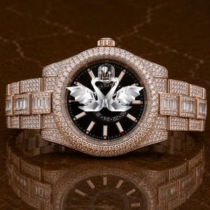 Reloj de Lujo para Hombre con Diamantes Moissanite de Primera Calidad, Reloj de Cuarzo Hip Hop con Incrustaciones Completas y Brillo Intenso, Disponible para la Venta - Product Image 4