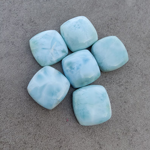 Larimar Natural, Forma Cuadrada de Cojín, Cabujón Calibrado, Gema Suelta para Joyería, Todos los Tamaños Disponibles - Product Image 3