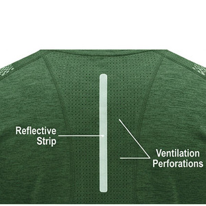 Camiseta Deportiva Reflectante de Secado Rápido para Hombre, Color Verde, Suave y Cómoda, Perfecta para Uso Diario Informal - Product Image 6