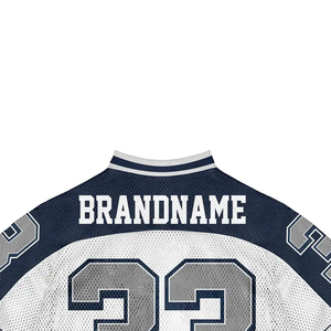 Camiseta de fútbol americano retro de algodón con malla, estilo vintage, holgada, deportiva, urbana, personalizada de fábrica para hombre - Product Image 5