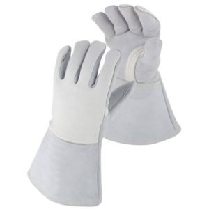 <b>Long</b> Lasting Anti Heat Spark Flame Retardant TIG Welding <b>Gloves</b> Cowhide Split Grain Leather Reflective Safety Clothing - Product Image 1