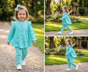 Vestido de Fiesta para Niñas con Pantalón, Diseño Único, Conjunto Elegante para Celebraciones Infantiles, Disponible en Fábrica - Product Image 2