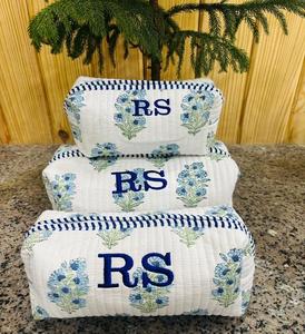 Hand Custom Cotton Cosmetic & <b>Makeup</b> Toiletry Bags Floral Handmade Portable Waterproof Large Capacity Durable Gifts <b>for</b> Women - Product Image 3