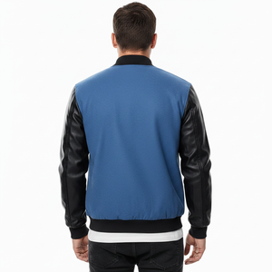 Unisex Bomber Jacket Letterman Baseball Jacket College Style Plus Size Breathable for Autumn Season Sports Wear <b>Button</b> Up Top - Product Image 3