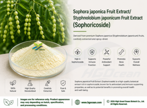 Suministro directo de fábrica HGO, extracto de fruta Sophora japonica Natural puro/extracto de fruta Styphnolobium japonicum Sophoricoside 50% - Product Image 3