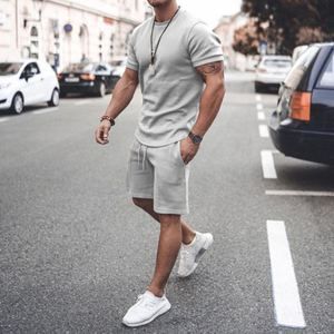 Custom Made Casual Men's Clothing Summer Wear 2-Piece Breathable Polyester Cotton T-Shirt and Shorts <b>Set</b> Twin <b>Sets</b> Sale - Product Image 4