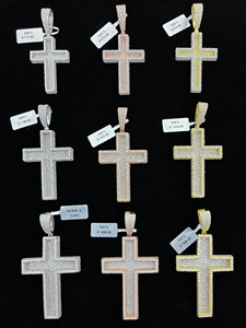 Custom Iced Out Cross Pendant VVS Moissanite Diamond Alloy Silver Plated Unisex Religious Charm Gift Hip Hop Jewelry - Product Image 3