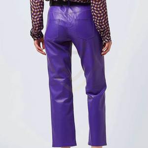 Pantalones de Cuero PU para Mujer, Precio al por Mayor, Frente Plano, Cintura Alta, Color Sólido, Ropa de Invierno - Product Image 5