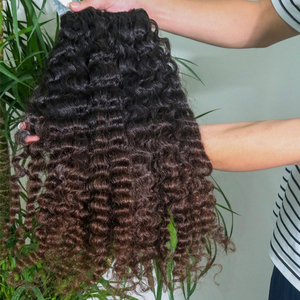 Cheveux en vrac Deep Wave Ombre Noir Naturel Brun Double Drawn Cheveux Humains Vierges Vietnamiens pour Tresses Vente en Gros - Product Image 5