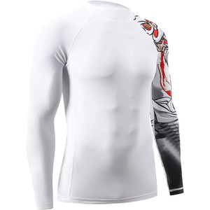 Vente en gros de rashguards à manches longues personnalisés pour hommes, tissu respirant pour la salle de sport, équipement de protection ODM - Product Image 1