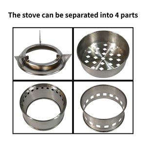 Estufa de Leña Plegable Portátil de Acero Inoxidable para Acampar y Hacer Picnic al Aire Libre, Cocina de Carbón con Diseño Triangular - Product Image 3