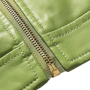 Abrigo de Invierno de Piel de Oveja con Cuello de Pelo de Mapache, Chaqueta de Piel Genuina para Mujer - Product Image 2