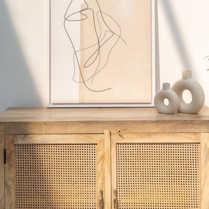 Vandana Arista Aureo Two Rattan Doors <b>Sideboard</b> for Stylish Modern Indoor & Outdoor Interiors - Product Image 6