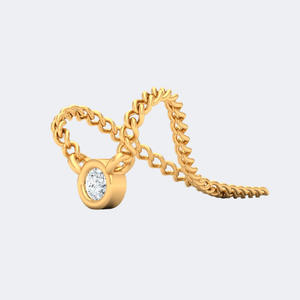 Collier pendentif solitaire serti de pierres rondes de 0,05 carat - Product Image 4