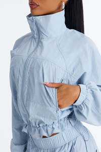 <b>Women</b>’s Colorblock <b>Windbreaker</b> Hoodie and Shorts Set Lightweight Zip Up Sportswear 2 Piece Tracksuit Casual Running Gym Fitness - Product Image 3
