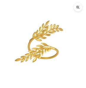 Anillo para Servilletas con Forma de Hoja Dorada, Diseño Clásico de Latón de 4.5cm, Decoración para Mesa de Boda - Product Image 4