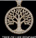 Collier tendance en acier inoxydable avec pendentif Arbre de Vie, chaîne à maillons plaquée or 18 carats, breloque familiale en zircon, cadeau unisexe - Product Image 1