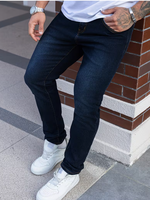Jeans en denim classiques pour hommes TRIBON SPORTS, coupe régulière, coton confortable, écologiques, déchirés, style streetwear, bleu