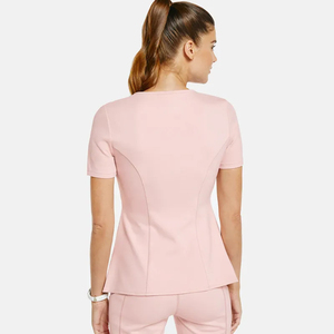2026 New Design Healthcare Uniform Sets Stretch Polyester Anti Shrink 2 Pocket Top & Body Fit Pants for <b>Nurse</b> Medical Scrub Set - Product Image 3