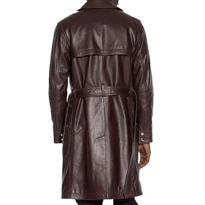 HARAZ INTERNATIONAL Blouson de moto imperméable en cuir véritable pour homme, col rabattable, logo frontal, doublure Sherpa, couleur unie - Product Image 6