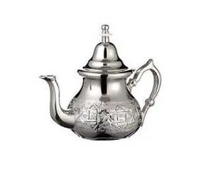 Premium Silver <b>Arabic</b> Dallah Pot Ornate Engraved Metal Eco-Friendly Double Wall Food Grade Whistling Serving Kettle Coffee <b>Tea</b> - Product Image 1