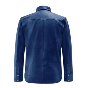 Men's Black Short Sleeve <b>Button</b> Down Collar leather <b>Shirt</b> Solid Color Satin Fabric Summer Wear - Product Image 3