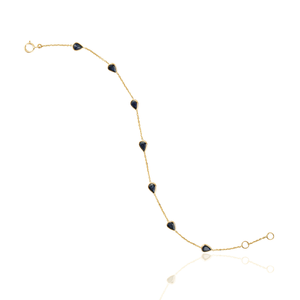 Best Selling Products Minimalist Dainty Blue Sapphire Station Chain Bracelet For Daily Wear <b>Solid</b> K14 Yellow <b>Gold</b> Gift For Her - Product Image 6