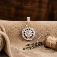 Collier pendentif rond en diamant Halo, pendentif double cercle, bijoux fins de luxe, cadeau pour femmes