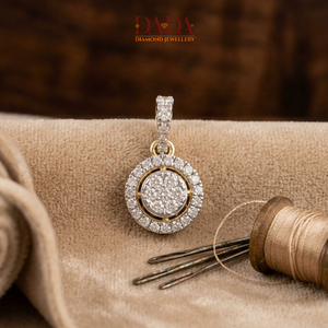 Collier pendentif rond en diamant Halo, pendentif double cercle, bijoux fins de luxe, cadeau pour femmes - Product Image 5