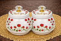 JM INTERNATIONAL JM129 Ensemble de plateaux cadeaux ronds en métal de style bohème pour Diwali et les mariages