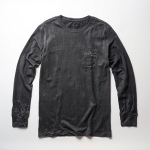 T-shirt à manches longues effet vieilli en coton délavé style streetwear avec personnalisation OEM ODM - Product Image 2