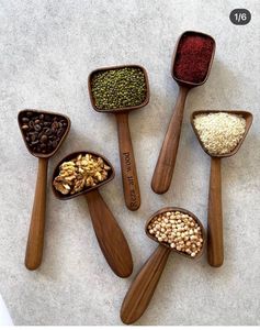 Ensemble d'ustensiles de cuisine en bois, fabriqués à la main, en bois naturel, pour la cuisson, le service et les repas - Product Image 2