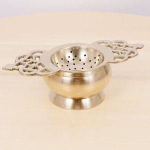 Antique Finish Brass <b>Tea</b> Infuser <b>Set</b> with Bowl Factory Direct Wholesale Cheap Price Loose <b>Tea</b> Brewing Kitchen Tool - Product Image 3