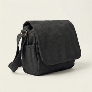 Bolso de hombro de lona con cierre de cremallera, diseño antirrobo, estilo minimalista unisex, correa arqueada desmontable - Product Image 3