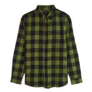 Chemise en flanelle à carreaux pour homme, col à capuche, manches longues, boutons sur le devant, logo personnalisé en relief, matelassée, coupe décontractée, coton - Product Image 5