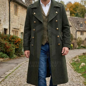Manteau d'hiver en laine de haute qualité pour hommes - Vêtement d'extérieur élégant et respirant avec garniture en fourrure, tissu durable, options personnalisables, fabrication en usine - Product Image 6
