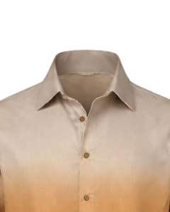 Camisa Formal para Hombre en Degradado Beige y Marrón Oxidado, Algodón Premium, Manga Larga, Cierre de Botones, Estilo Casual Elegante, Fabricante Personalizado, Suministro al por Mayor - Product Image 5