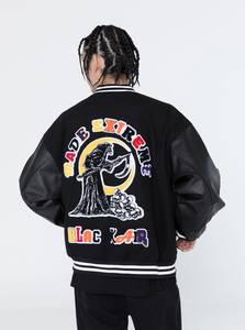 Chaqueta de béisbol personalizada de alta calidad para hombre, chaquetas universitarias al por mayor con parche bordado, accesorio de temporada de invierno - Product Image 6