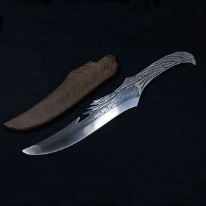 Couteau de chasse de qualité supérieure avec design de dragon, avec étui en cuir, lame en acier inoxydable, finition polie, couteau original - Product Image 6