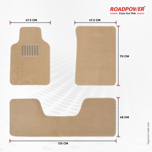 ROADPOWER (RP-MAT-032) พรมปูพื้นรถยนต์ 3 ชิ้น คุณภาพพรีเมียม ทนทาน ออกแบบให้ติดตั้งง่าย ผลิตจากพรมคุณภาพพรีเมียม พร้อมแผ่นเสริมส้นเท้า - Product Image 3