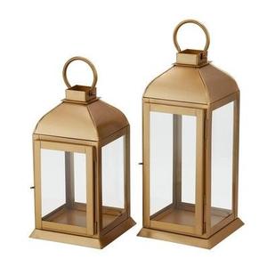 Luxury Home Decorative Stainless Steel Metal <b>Lantern</b> <b>Set</b> of 2 Pcs with High Class Shiny Nickel Finished For Home And Garden - Product Image 4