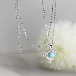 Colgante de luarímar en forma de luna creciente, plata de ley 925, collar de piedra preciosa natural, joyería para mujer, regalo, venta al por mayor - Product Image 4