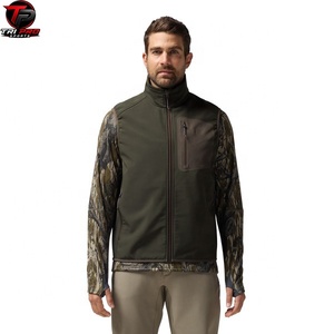 Chaleco Utilitario Softshell Verde para Hombre, Cuello Alto, Cierre Completo, Bolsillo con Cremallera en el Pecho, para Caza, Pesca y Senderismo - Product Image 5