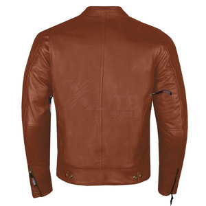 Chaqueta de Motociclista de Cuero Moderna, Ajustada, Cómoda, Ligera, Impermeable, Cortavientos, Transpirable, de Alta Calidad, para Hombre - Product Image 2