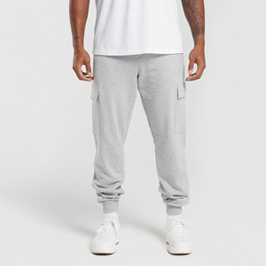 2026 New Arrival <b>Men's</b> Gray <b>Cargo</b> Sweatpants Elastic Waist Multiple Pockets Casual Joggers Autumn Wear - Product Image 1