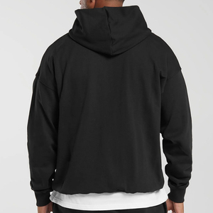 Sudadera con Capucha Negra Extra Grande para Hombre, Manga Raglán, Estilo Casual - Product Image 1