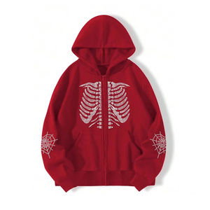 Sweat-shirts à capuche surdimensionnés personnalisés de haute qualité avec strass, style streetwear pour hommes, design personnalisé, vente en gros - Product Image 1