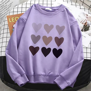 เสื้อฮู้ดผู้หญิง แฟชั่นใหม่ ลายหัวใจ น่ารัก อุ่นสบาย ผ้าฟลีซ นุ่ม สไตล์ยุค 90 คอกลม - Product Image 4